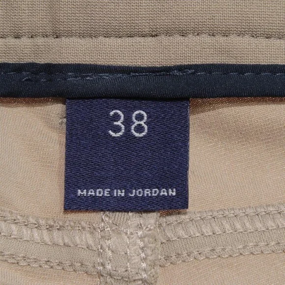 Johnnie-O NWT 5 Pocket Jean Cut Pants Size 38 US In Solid Beige 100% Polyester